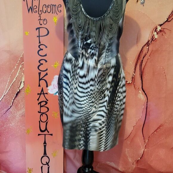 * * BLACK HALO ANIMAL ILLUSION PRINT DRESS - Picture 14 of 14